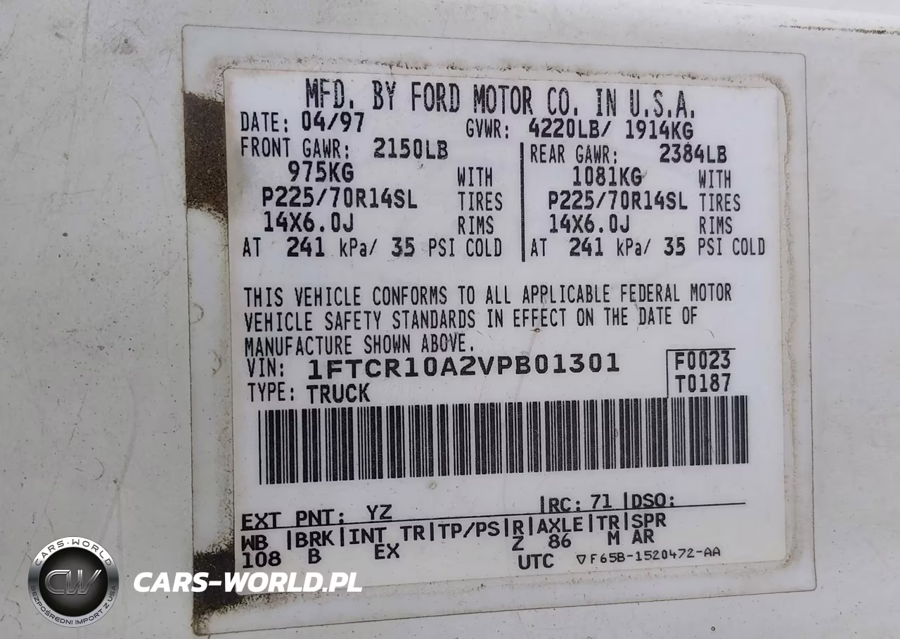 1997 Ford Ranger Splash-Xl-Xlt VIN:1FTCR10A2VPB01301 - 9