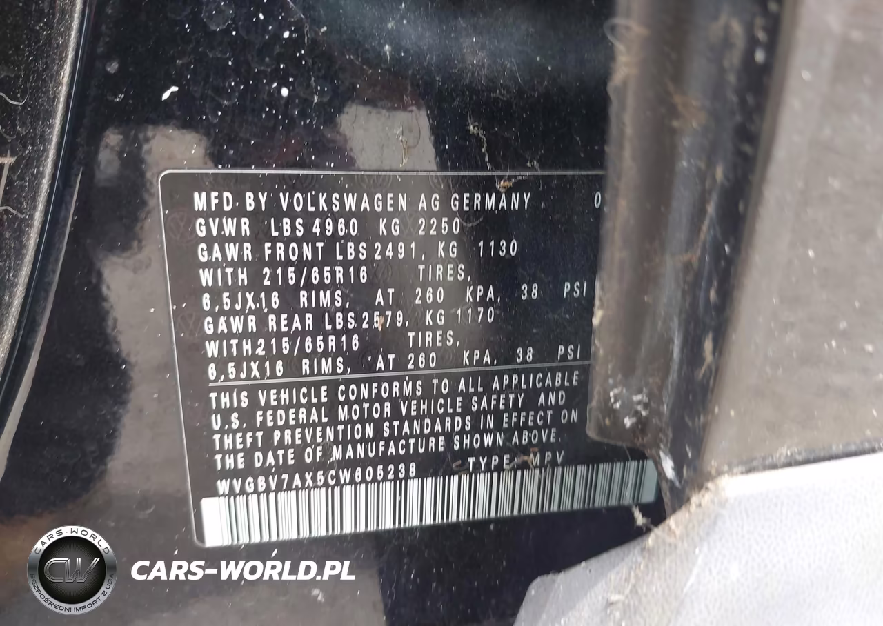 2012 Volkswagen Tiguan S VIN:WVGBV7AX5CW605238 - 9