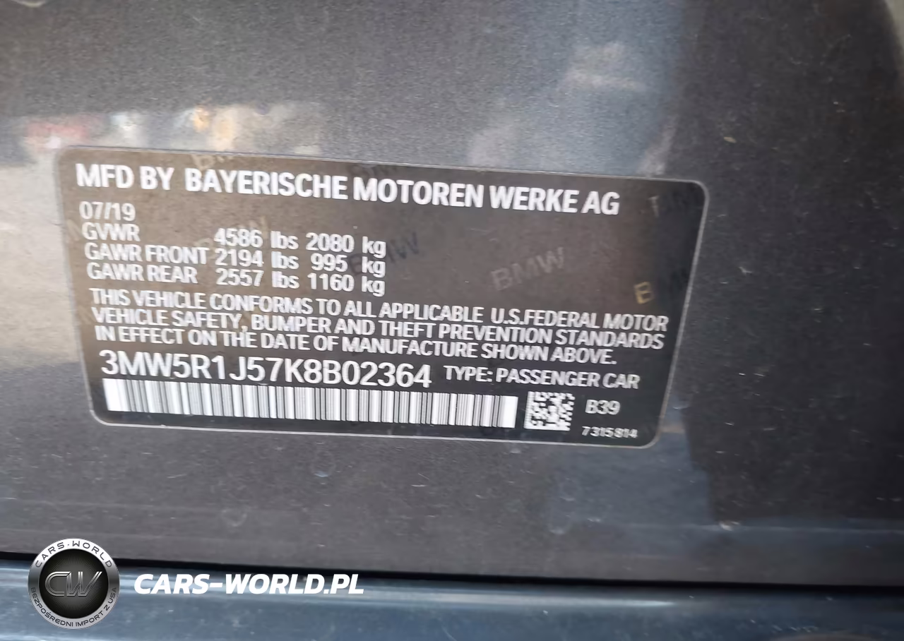 2019 BMW 330I VIN:3MW5R1J57K8B02364 - 9