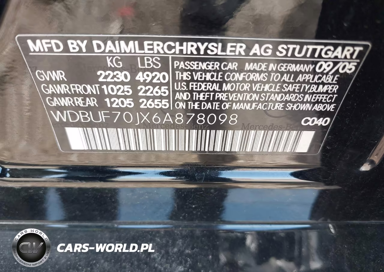 2006 Mercedes-Benz E 500 VIN:WDBUF70JX6A878098 - 9