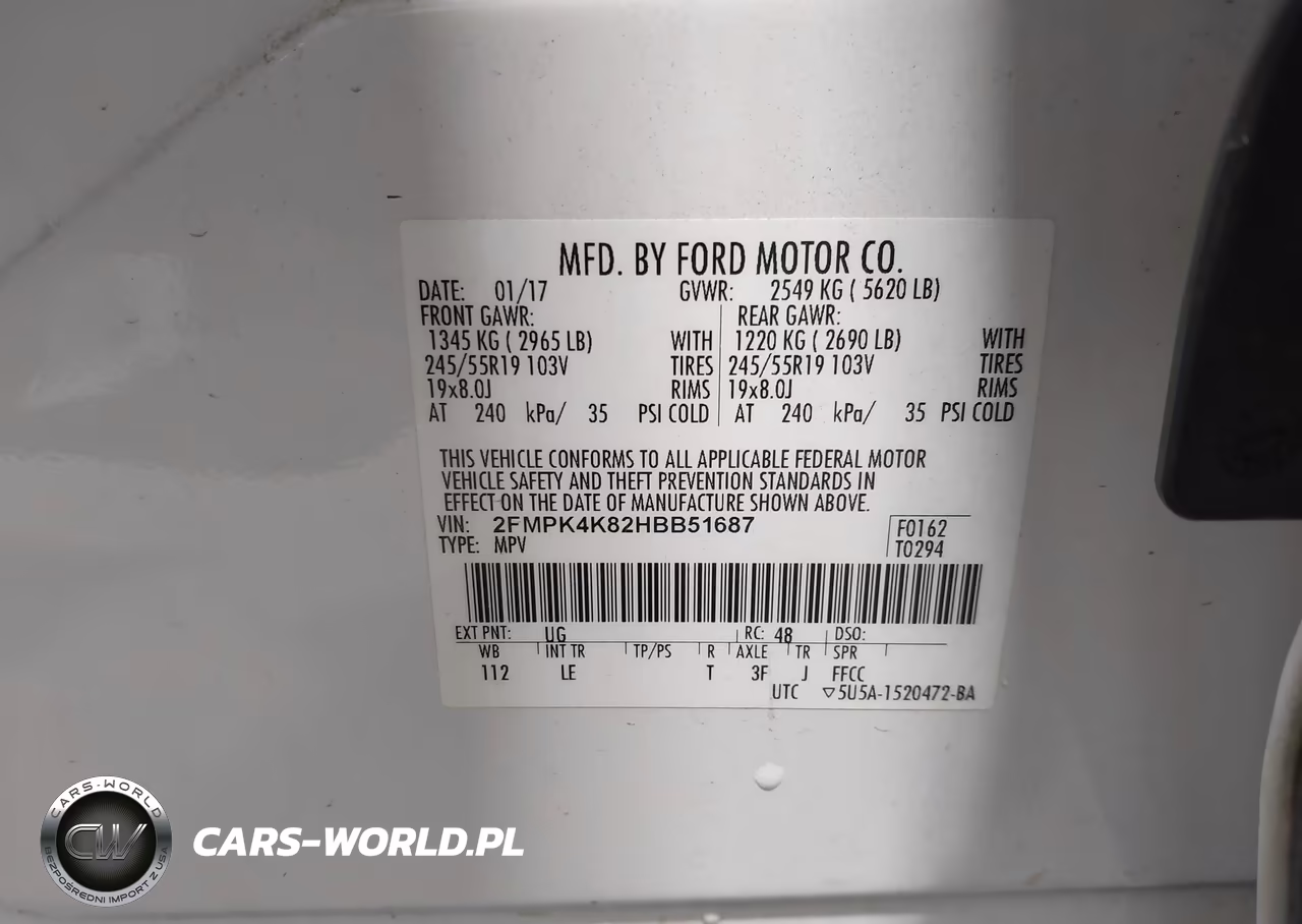 2017 Ford Edge Titanium VIN:2FMPK4K82HBB51687 - 9