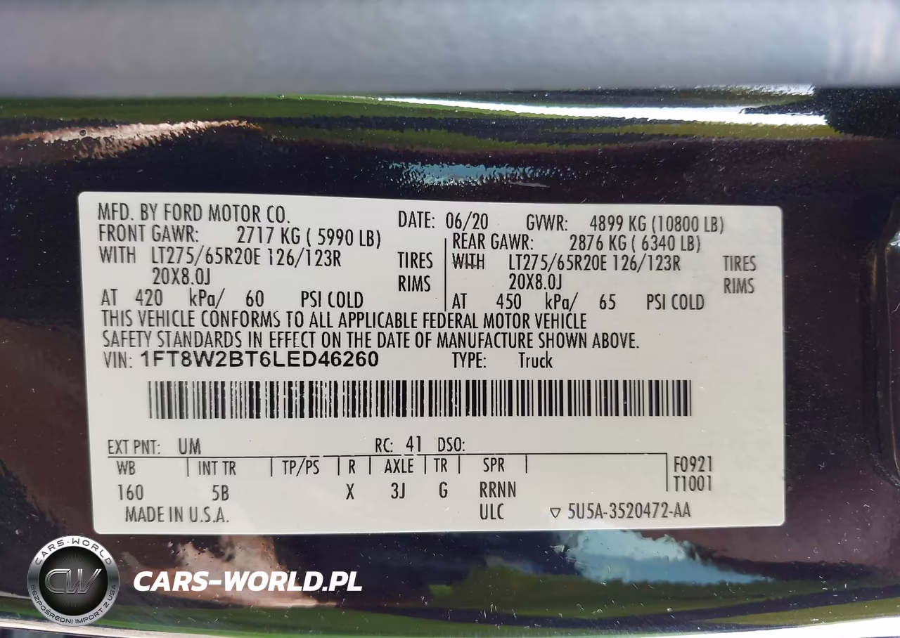 2020 Ford F-250 Lariat VIN:1FT8W2BT6LED46260 - 8