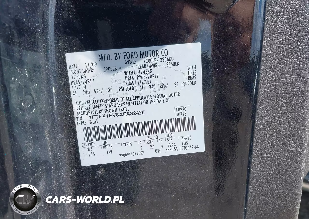 2010 Ford F-150 Fx4-Lariat-Xl-Xlt VIN:1FTFX1EV8AFA82428 - 9