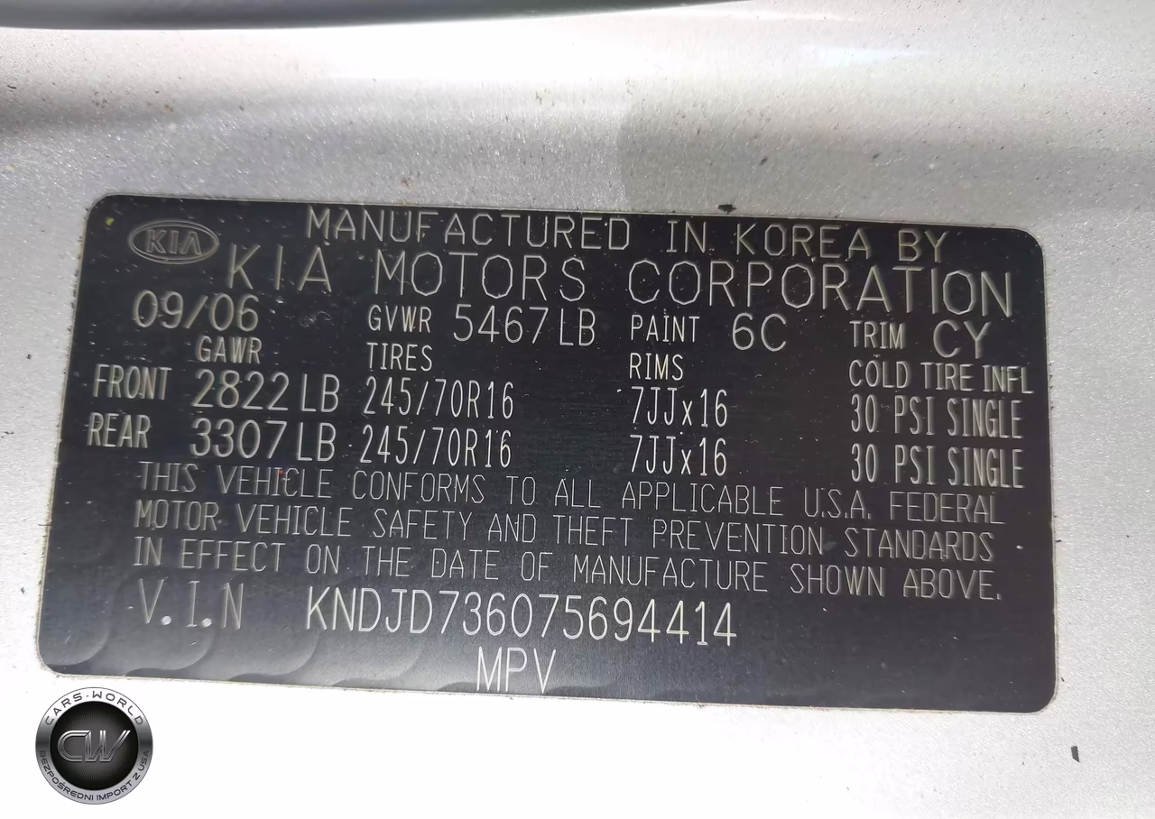 2007 Kia Sorento Ex VIN:KNDJD736075694414 - 9
