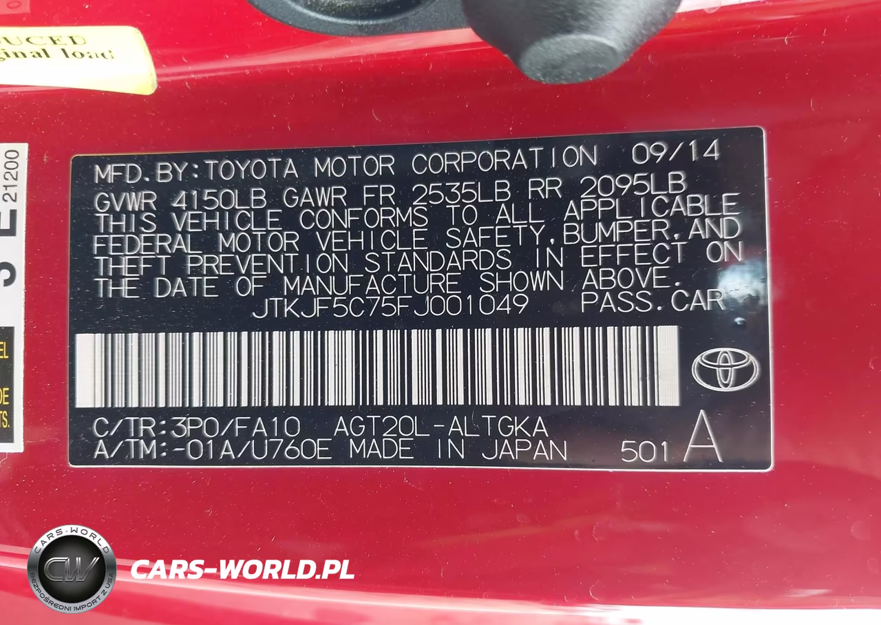 2015 Scion Tc VIN:JTKJF5C75FJ001049 - 9