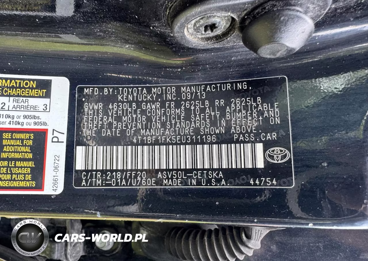 2014 Toyota Camry Se VIN:4T1BF1FK5EU311196 - 9