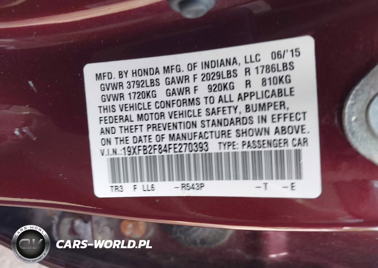 2015 Honda Civic Ex VIN:19XFB2F84FE270393 - 9