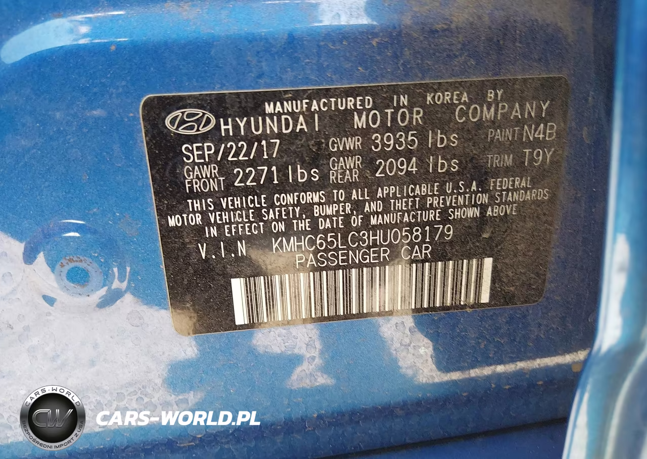 2017 Hyundai Ioniq Hybrid Blue VIN:KMHC65LC3HU058179 - 9