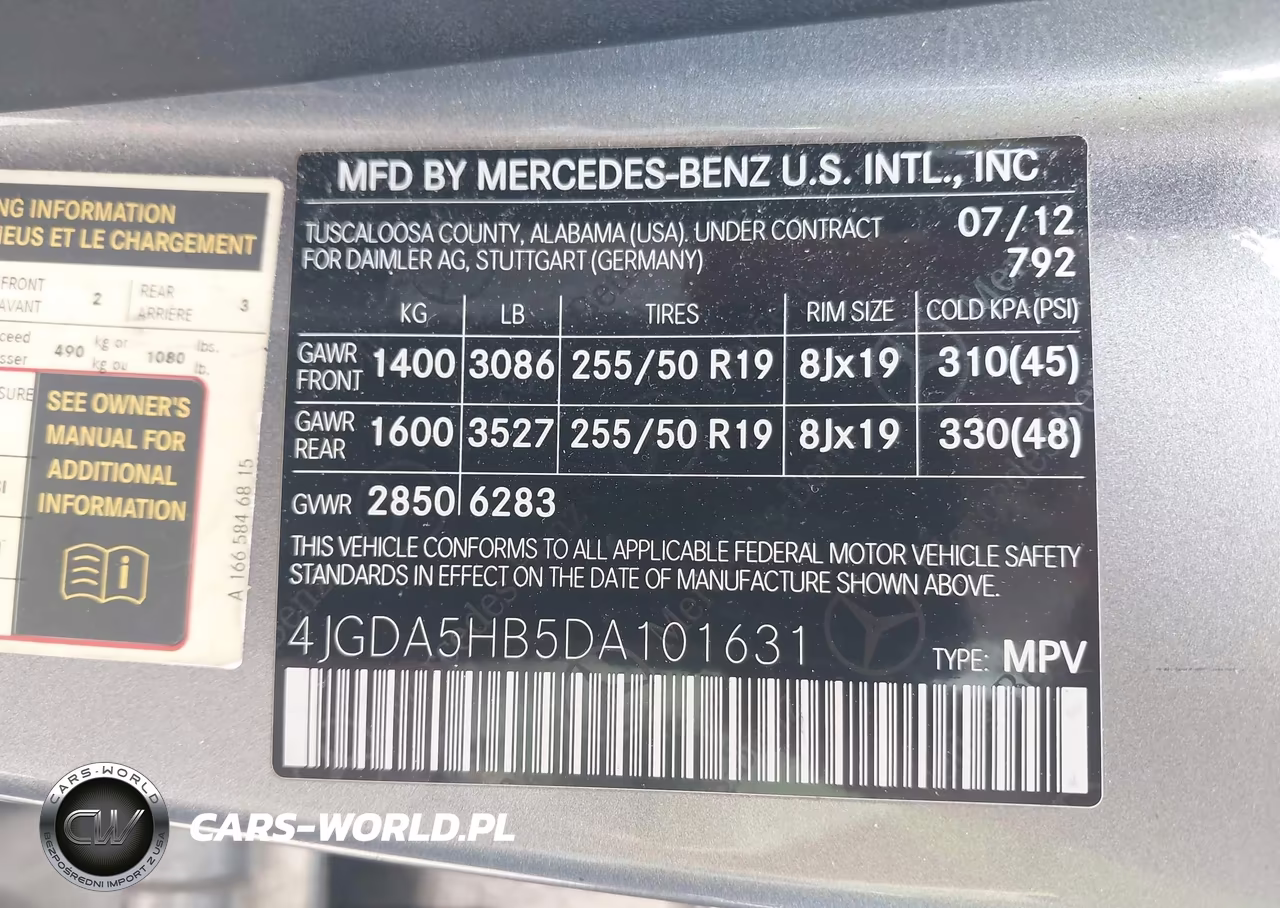 2013 Mercedes-Benz Ml 350 4Matic VIN:4JGDA5HB5DA101631 - 9