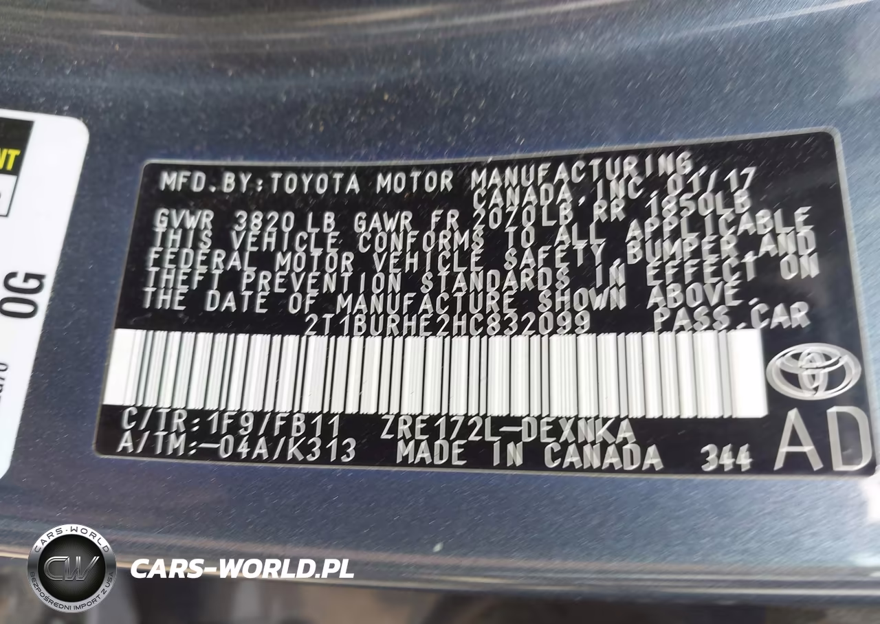 2017 Toyota Corolla Le VIN:2T1BURHE2HC832099 - 9