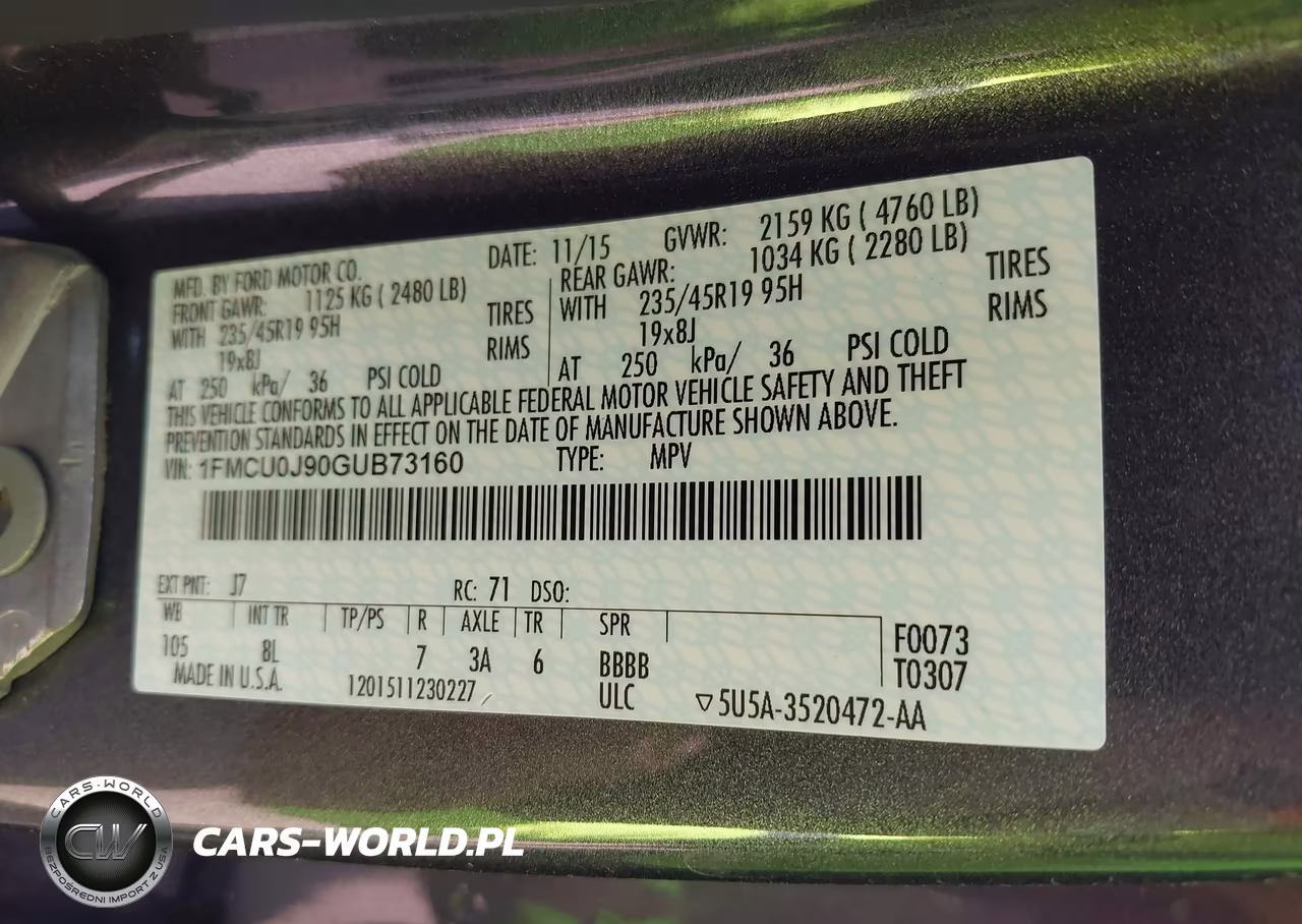 2016 Ford Escape Titanium VIN:1FMCU0J90GUB73160 - 9