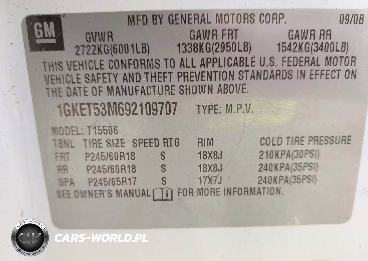 2009 GMC Envoy Denali VIN:1GKET53M692109707 - 9