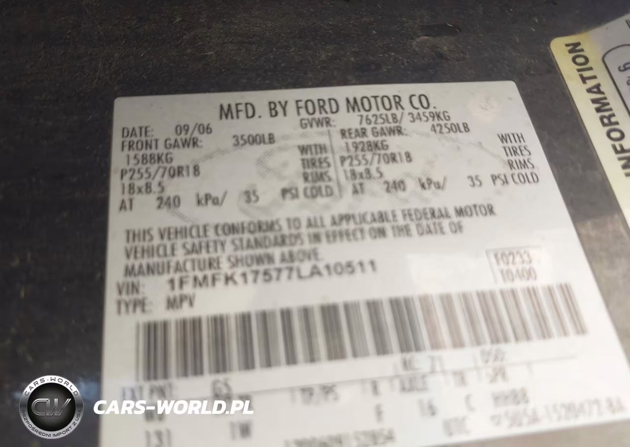 2007 Ford Expedition El Eddie Bauer VIN:1FMFK17577LA10511 - 9