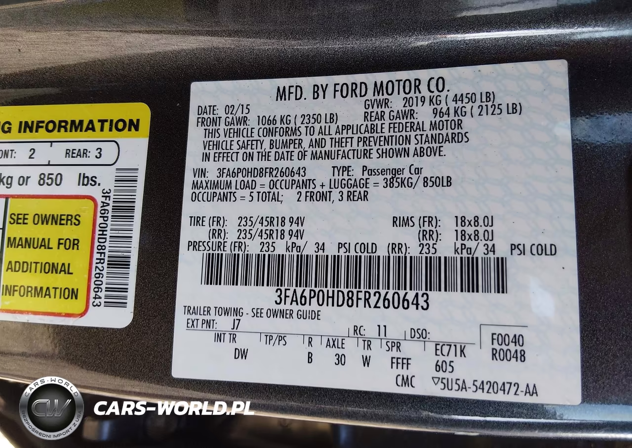 2015 Ford Fusion Se VIN:3FA6P0HD8FR260643 - 9