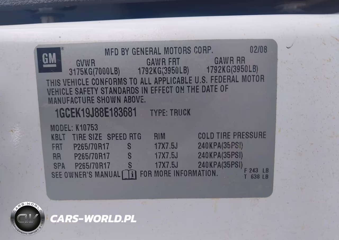 2008 Chevrolet Silverado 1500 Lt1 VIN:1GCEK19J88E183681 - 9