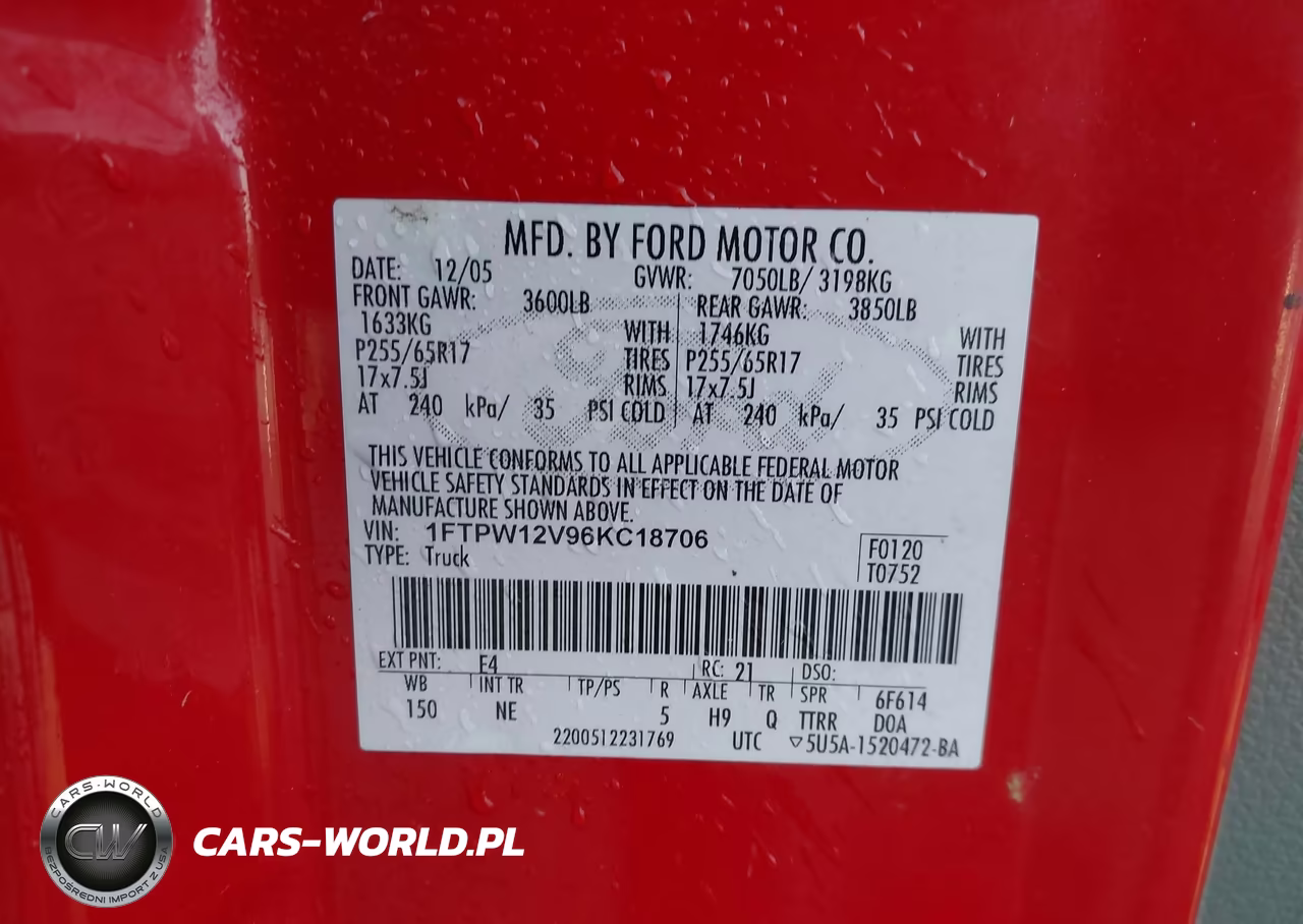 2006 Ford F-150 Lariat-Xlt VIN:1FTPW12V96KC18706 - 9
