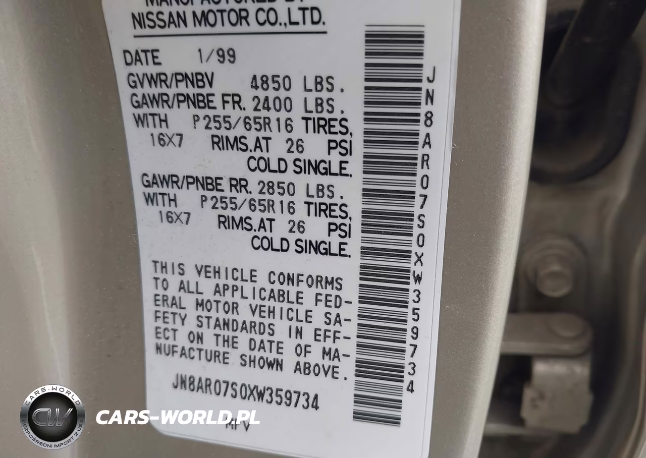 1999 Nissan Pathfinder Le-Se-Xe VIN:JN8AR07S0XW359734 - 9