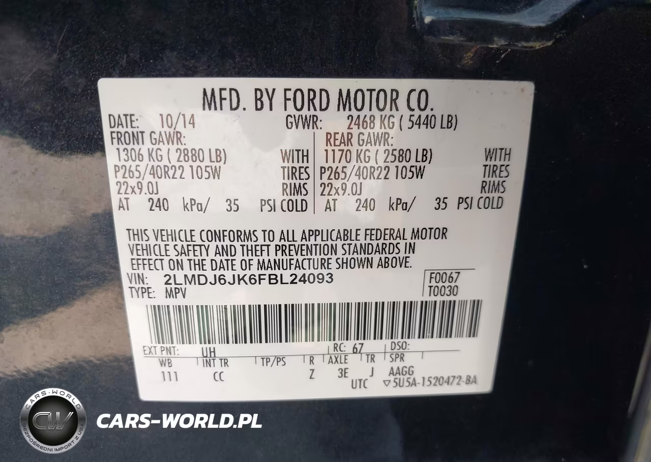 2015 Lincoln Mkx VIN:2LMDJ6JK6FBL24093 - 9