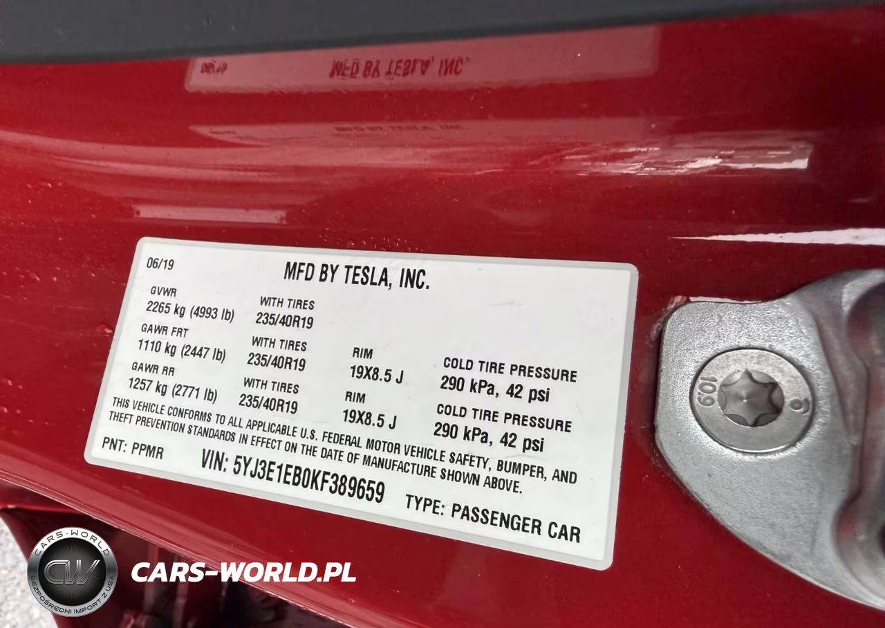 2019 Tesla Model 3 Long Range-Performance VIN:5YJ3E1EB0KF389659 - 9