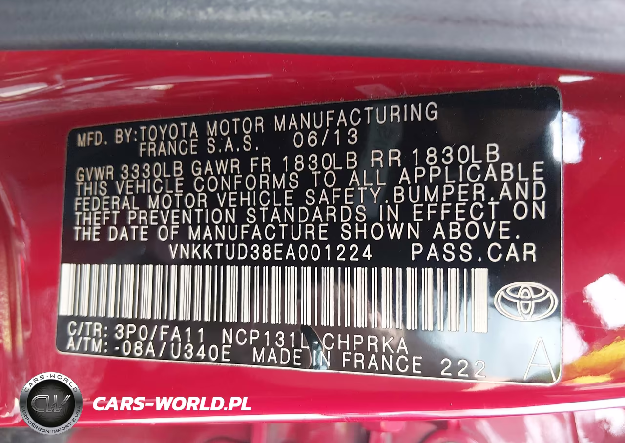 2014 Toyota Yaris L (Tmmf Plant) VIN:VNKKTUD38EA001224 - 9