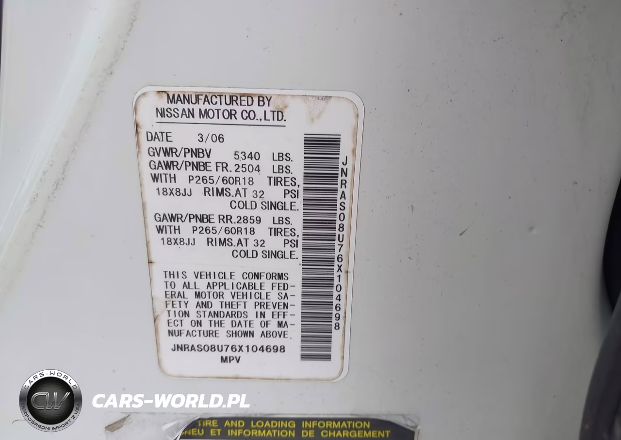 2006 Infiniti Fx35 VIN:JNRAS08U76X104698 - 9