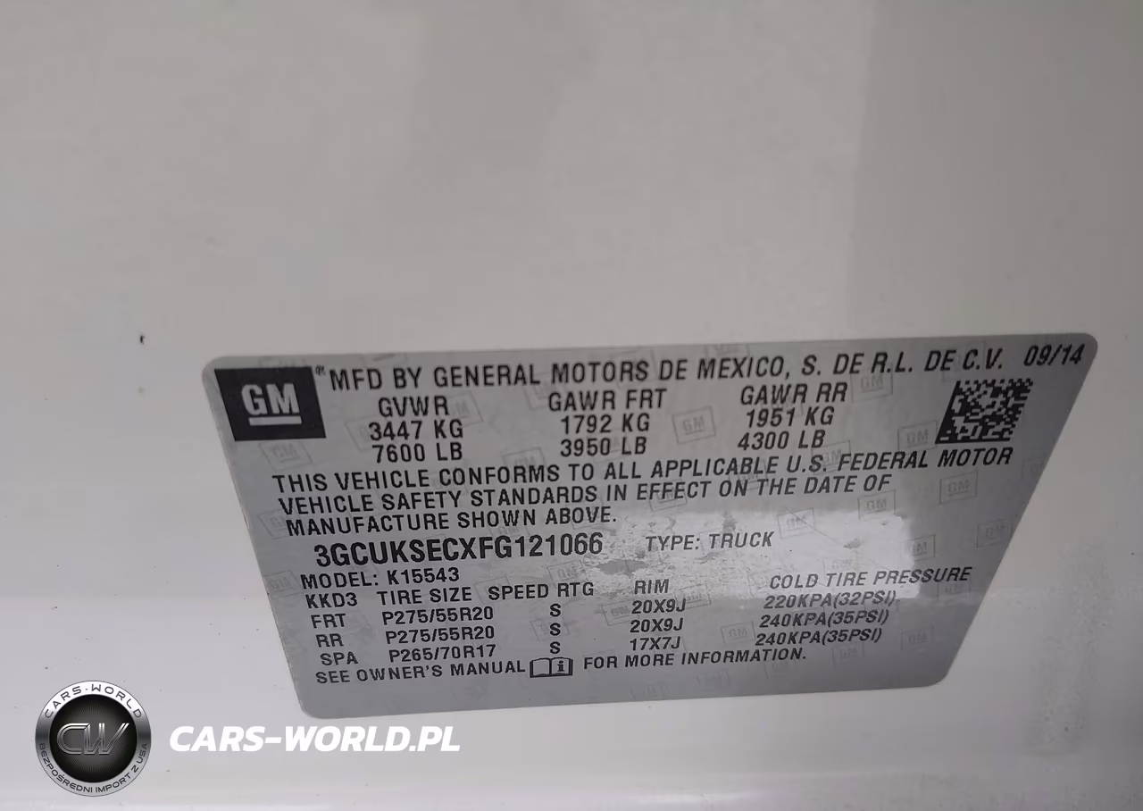 2015 Chevrolet Silverado 1500 Ltz VIN:3GCUKSECXFG121066 - 9