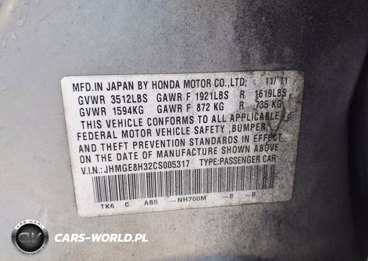 2012 Honda Fit VIN:JHMGE8H32CS005317 - 9