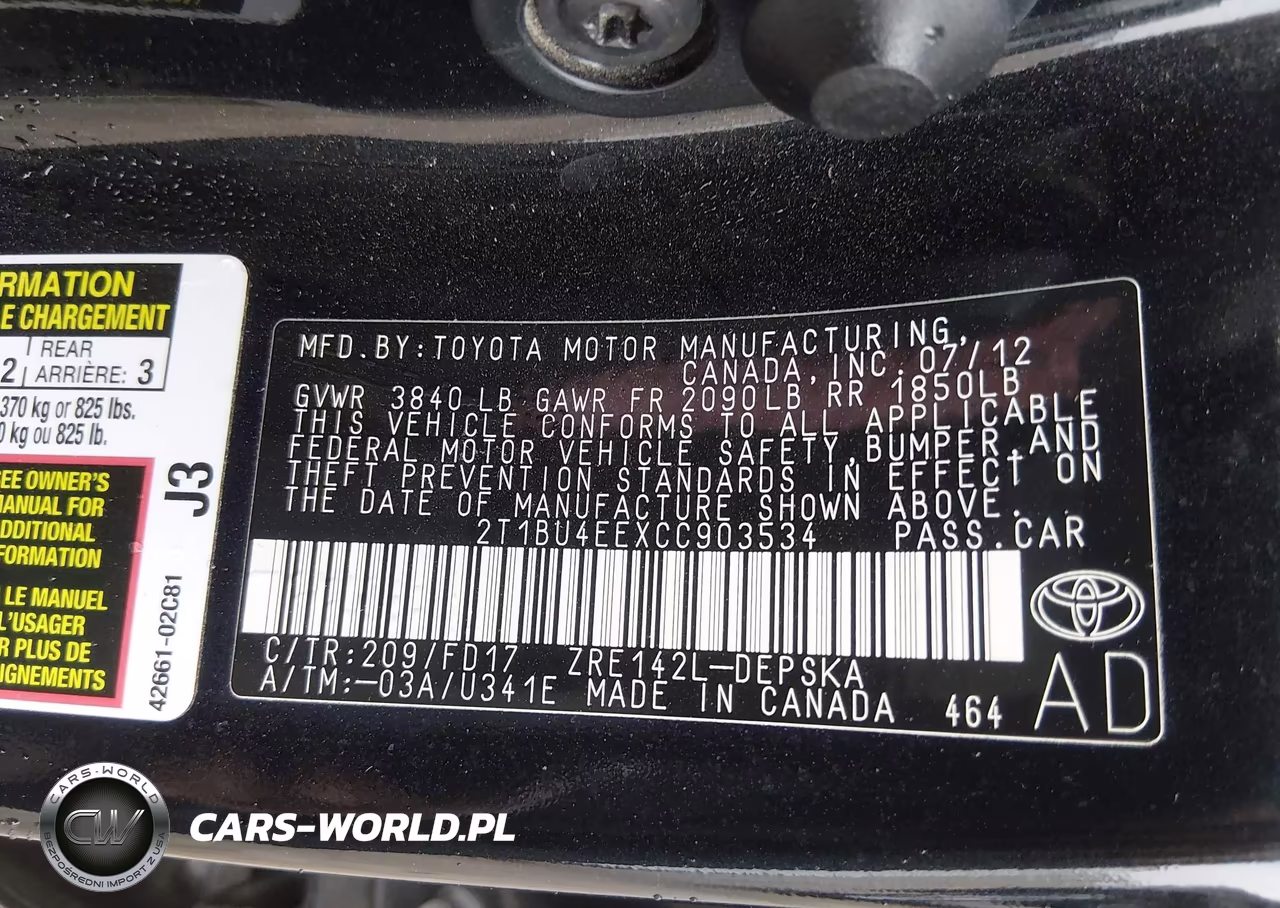 2012 Toyota Corolla S VIN:2T1BU4EEXCC903534 - 9