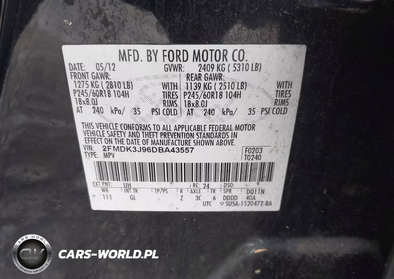 2013 Ford Edge Sel VIN:2FMDK3J96DBA43557 - 9