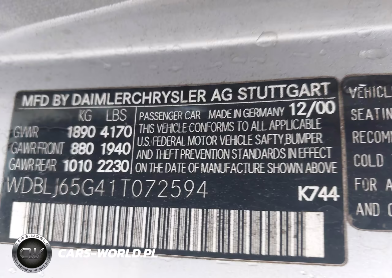 2001 Mercedes-Benz Clk 320 VIN:WDBLJ65G41T072594 - 9