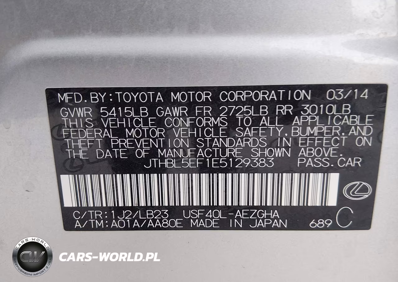 2014 Lexus Ls 460 VIN:JTHBL5EF1E5129383 - 9