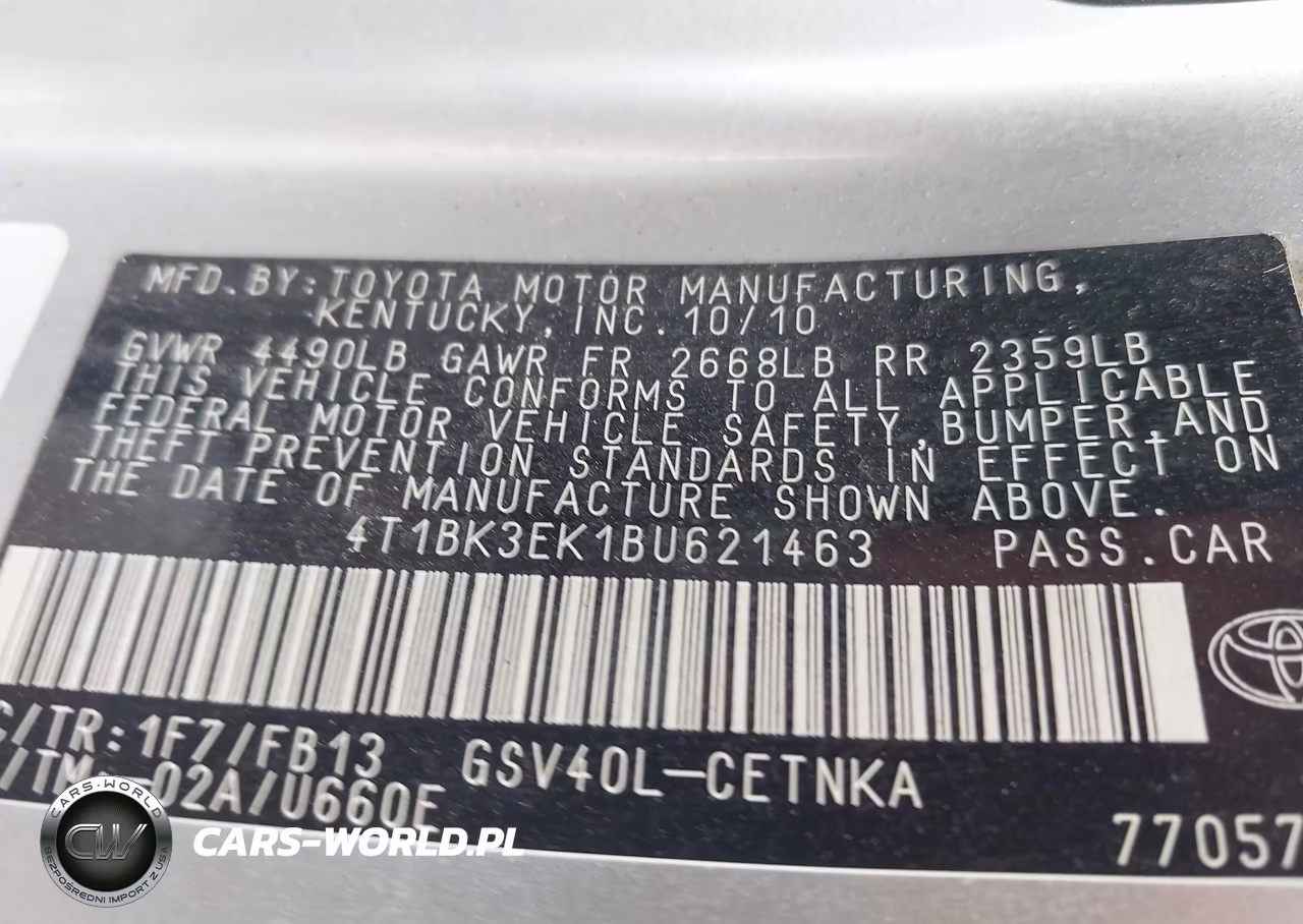 2011 Toyota Camry Le V6 VIN:4T1BK3EK1BU621463 - 9