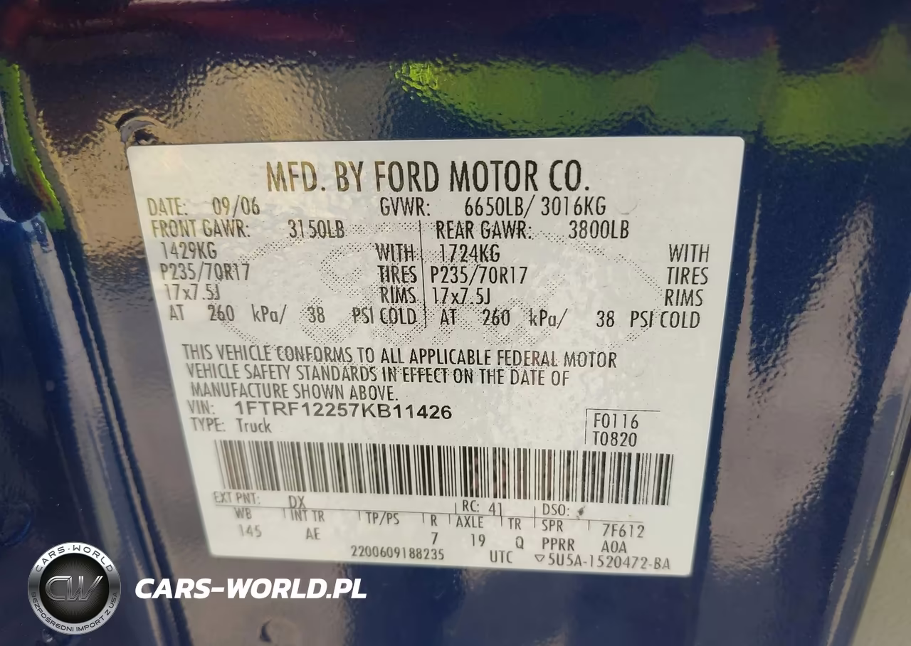 2007 Ford F-150 Stx-Xl-Xlt VIN:1FTRF12257KB11426 - 9