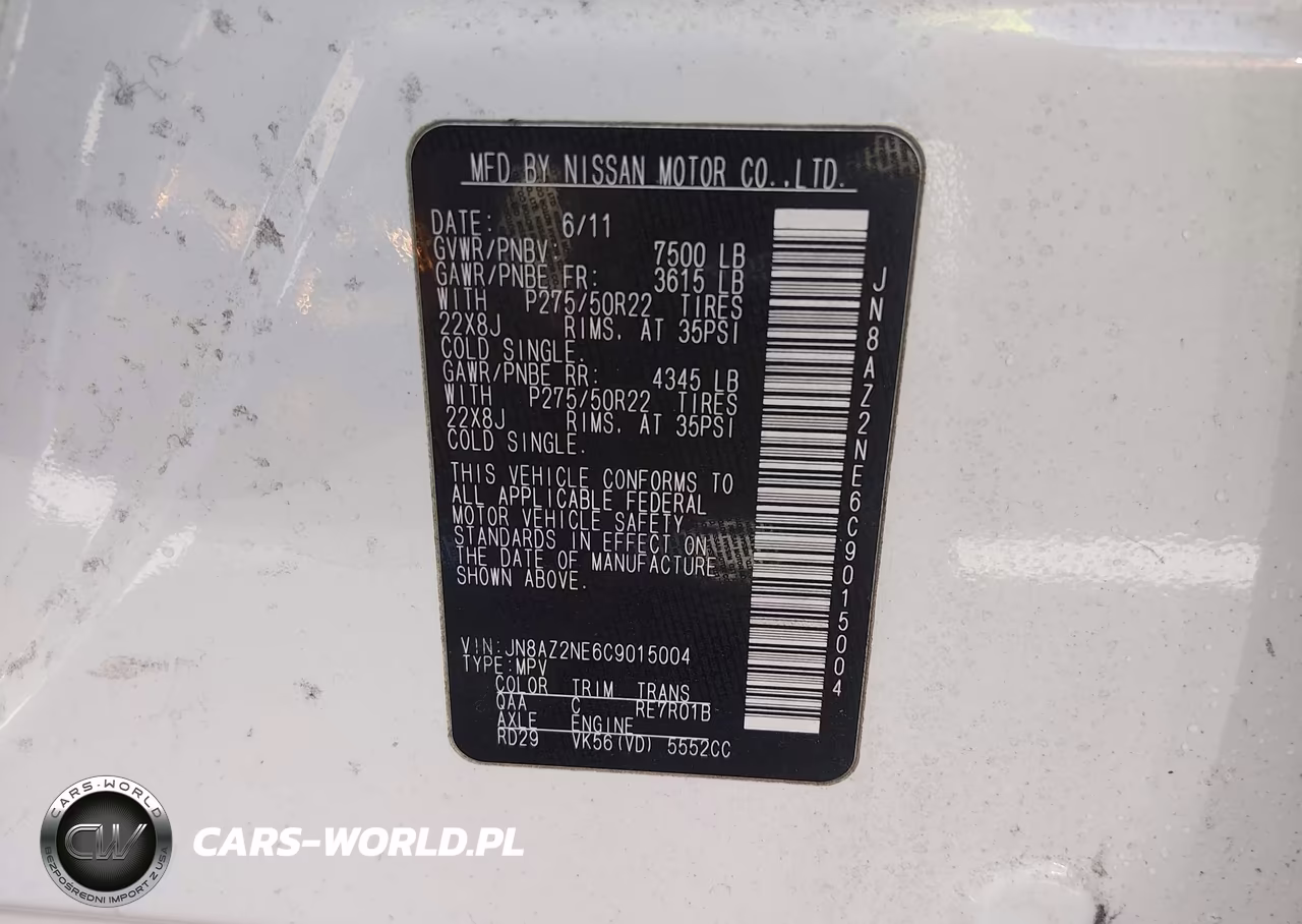 2012 Infiniti Qx56 VIN:JN8AZ2NE6C9015004 - 9