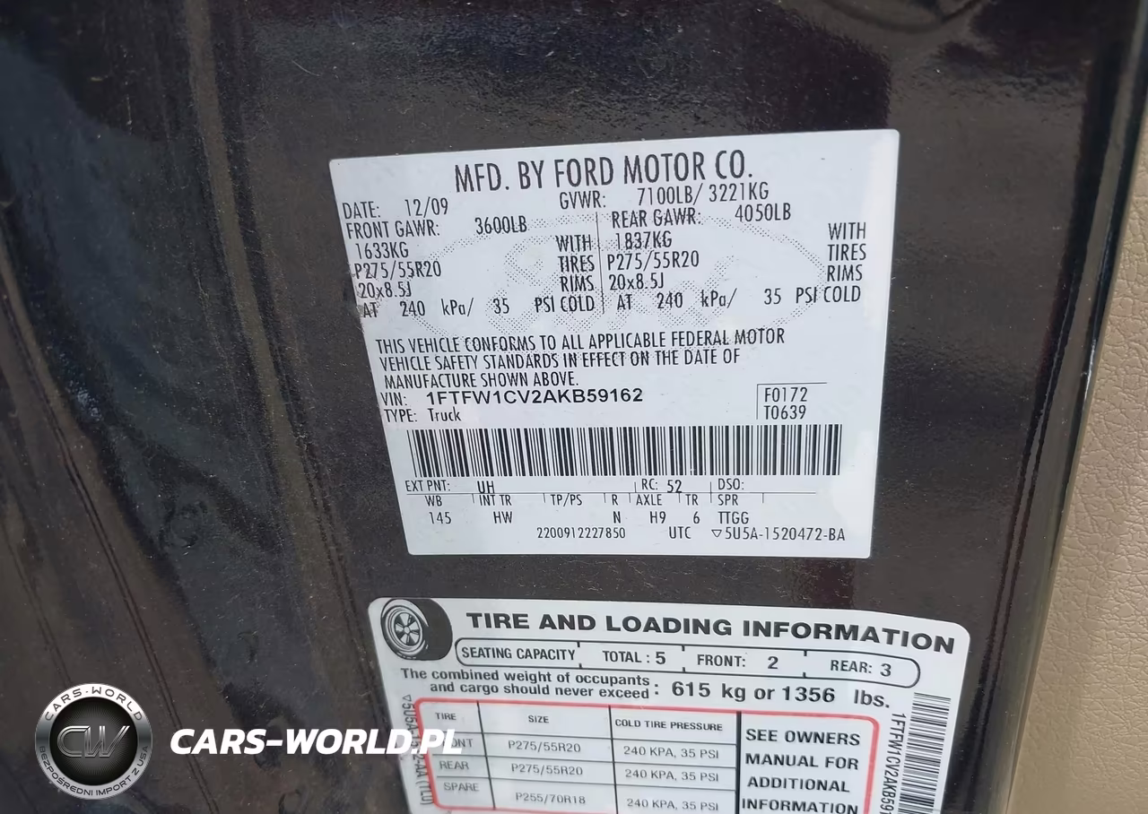2010 Ford F-150 Fx2 Sport-Harley-Davidson-King Ranch-Lariat-Platinum-Xl-Xlt VIN:1FTFW1CV2AKB59162 - 9