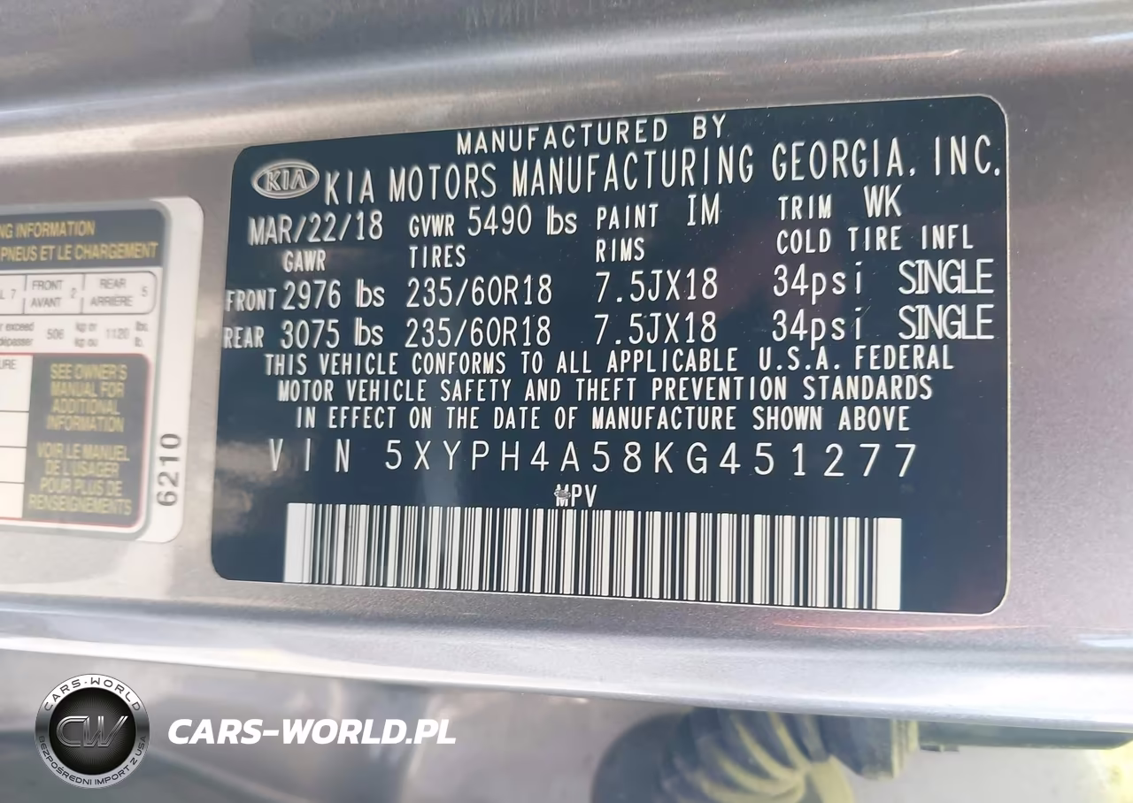 2019 Kia Sorento 3.3L Ex VIN:5XYPH4A58KG451277 - 9