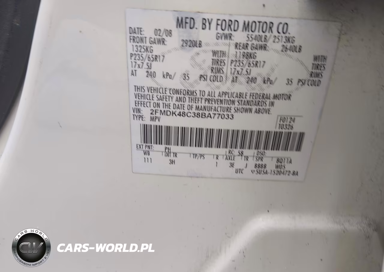 2008 Ford Edge Sel VIN:2FMDK48C38BA77033 - 9