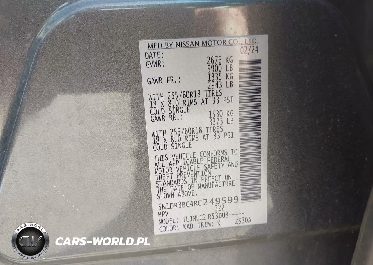 2024 Nissan Pathfinder Sv 4Wd VIN:5N1DR3BC4RC249599 - 9