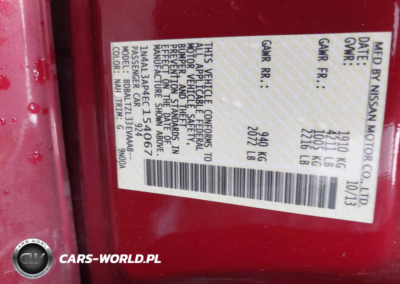2014 Nissan Altima 2.5 Sv VIN:1N4AL3AP4EC154067 - 9