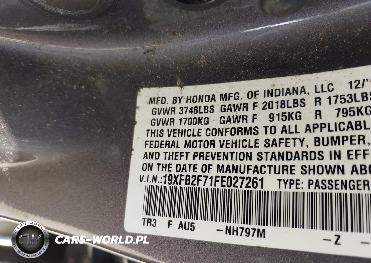 2015 Honda Civic Se VIN:19XFB2F71FE027261 - 9