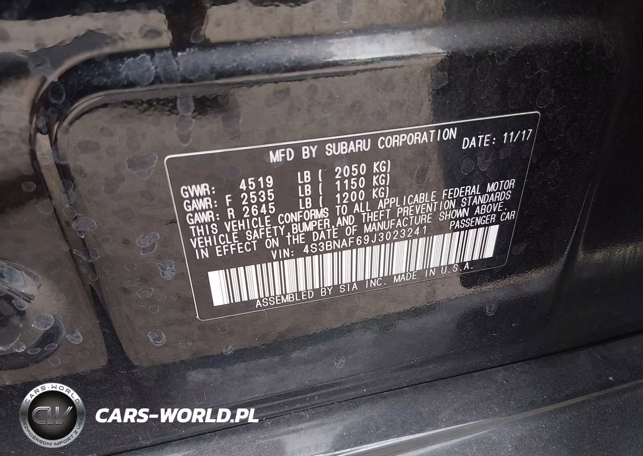 2018 Subaru Legacy 2.5I Premium VIN:4S3BNAF69J3023241 - 9