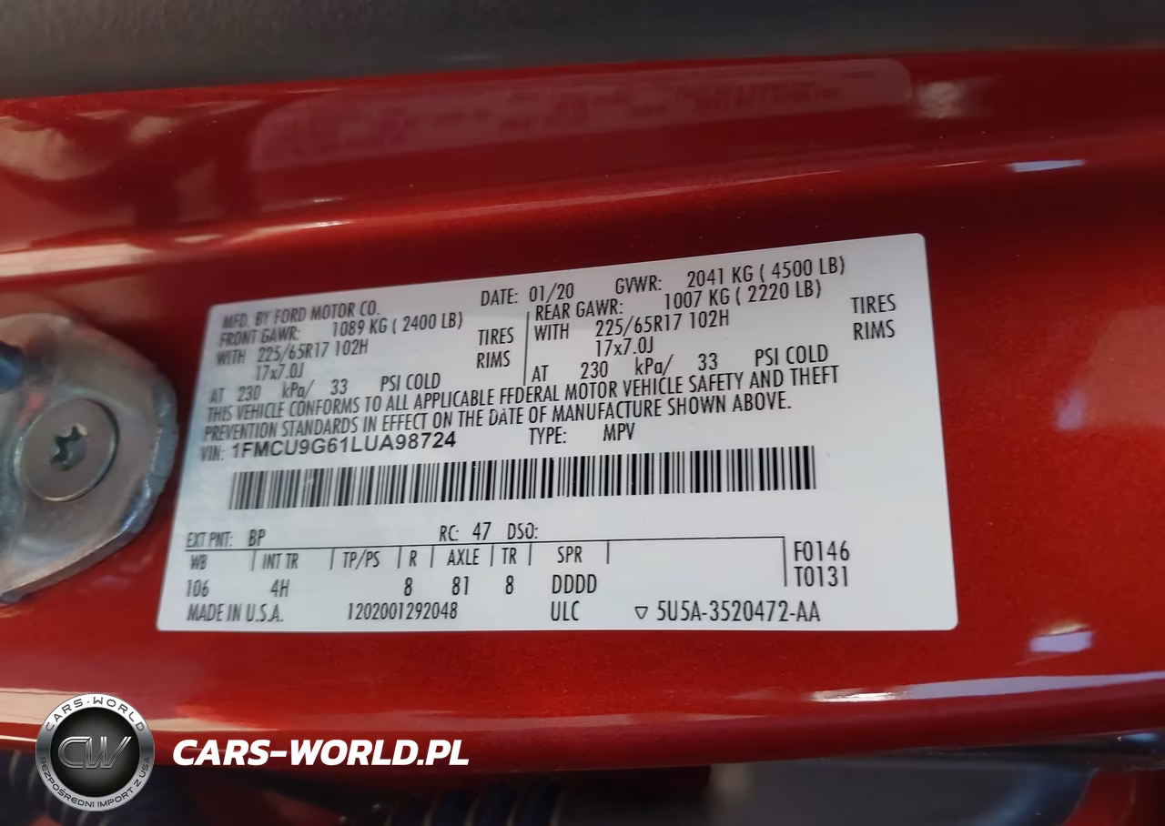 2020 Ford Escape Se VIN:1FMCU9G61LUA98724 - 9