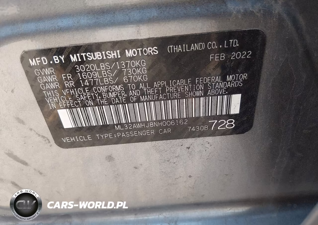 2022 Mitsubishi Mirage Black Edition VIN:ML32AWHJ8NH006162 - 9