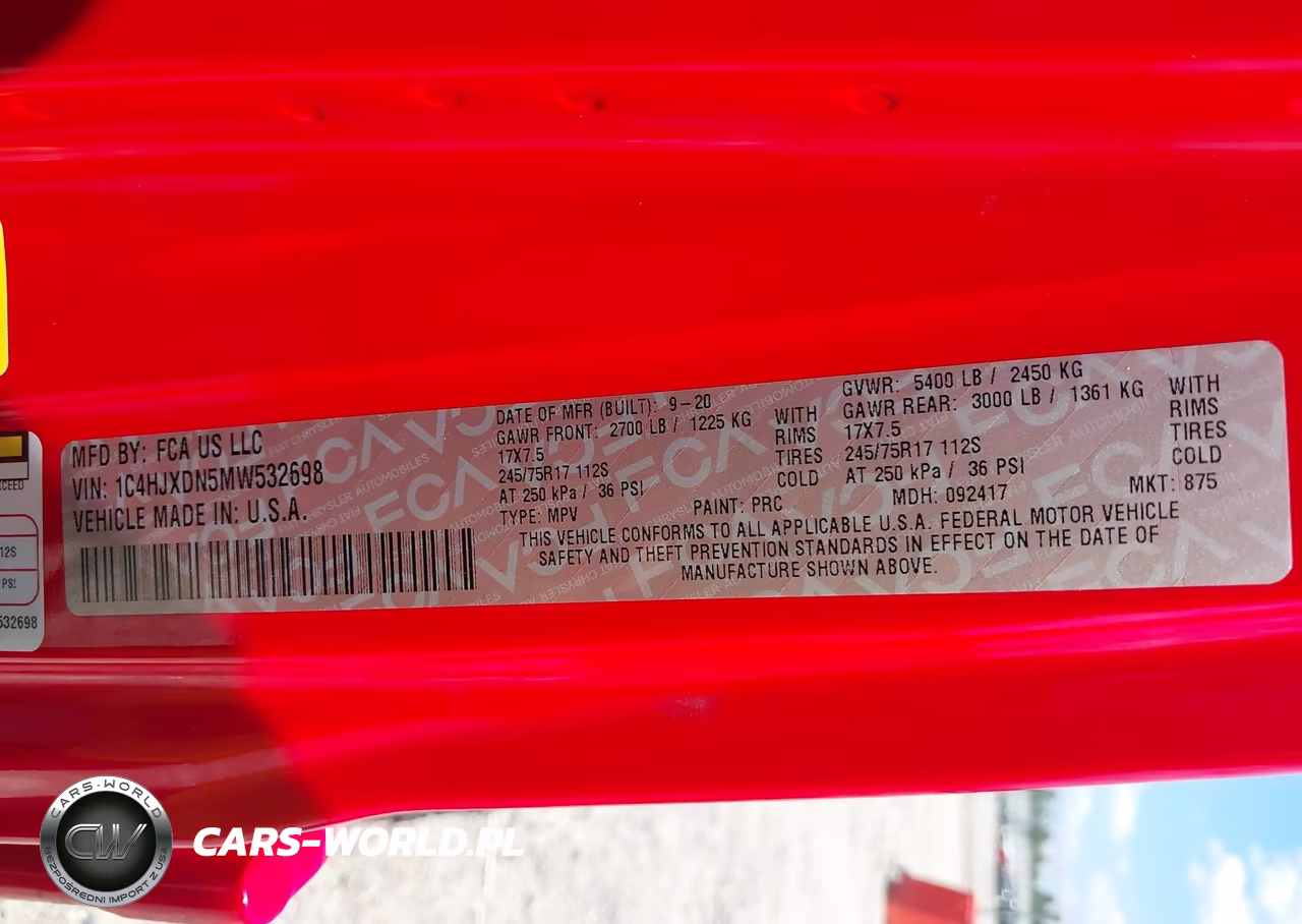 2021 Jeep Wrangler Unlimited Sport S 4X4 VIN:1C4HJXDN5MW532698 - 9