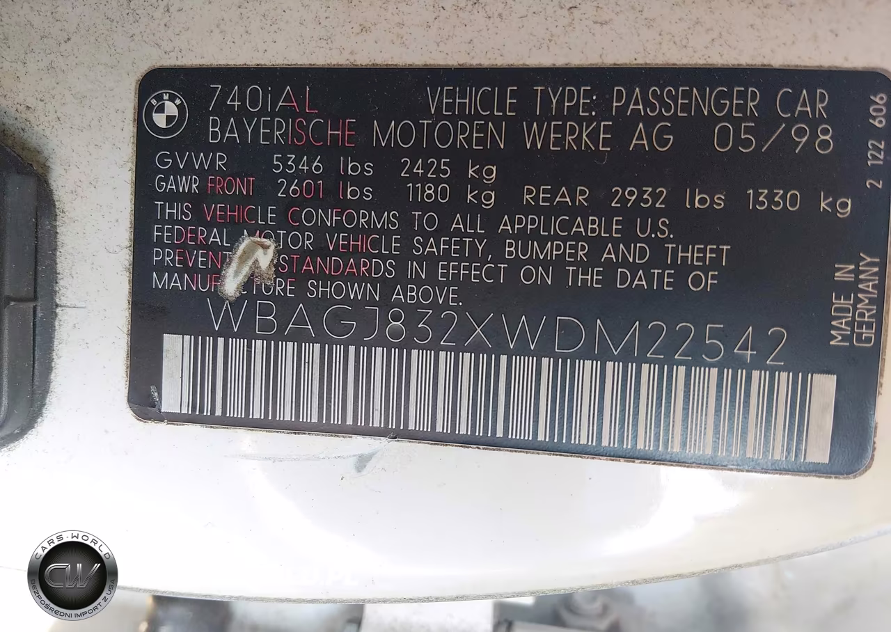 1998 BMW 740Il VIN:WBAGJ832XWDM22542 - 9