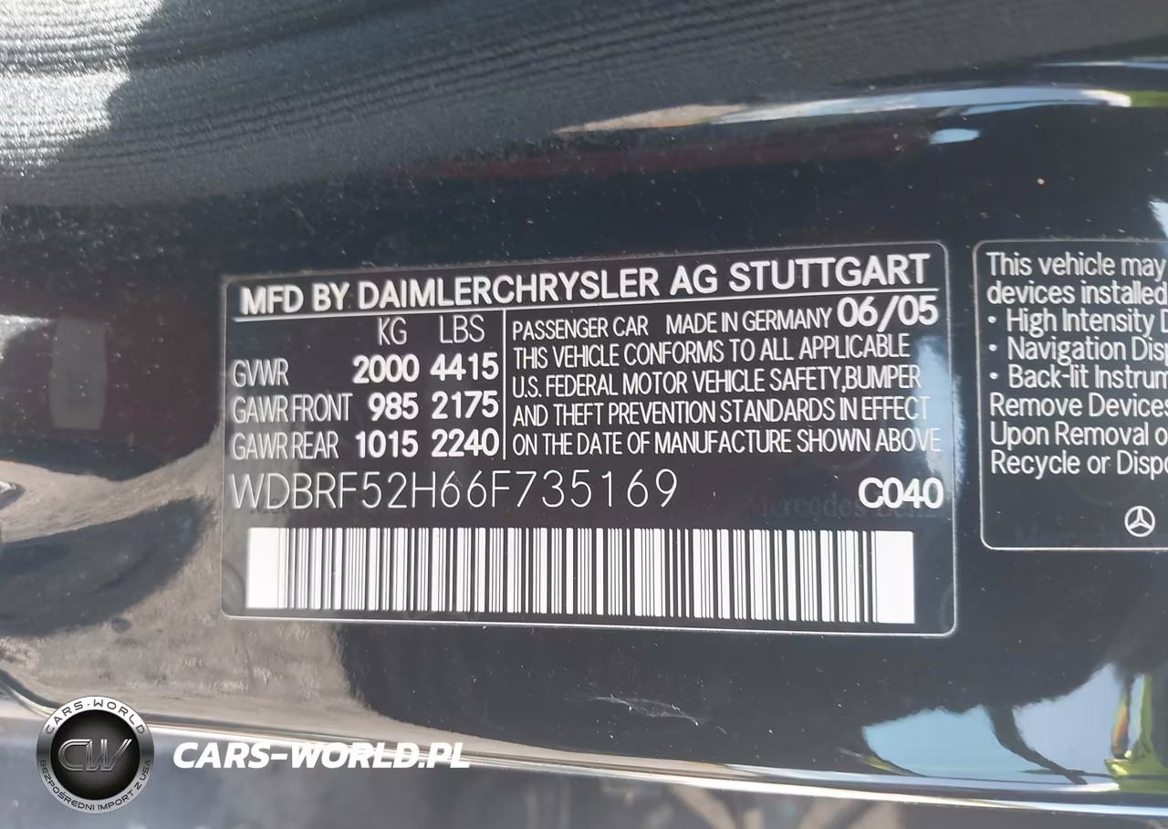 2006 Mercedes-Benz C 230 Sport VIN:WDBRF52H66F735169 - 9