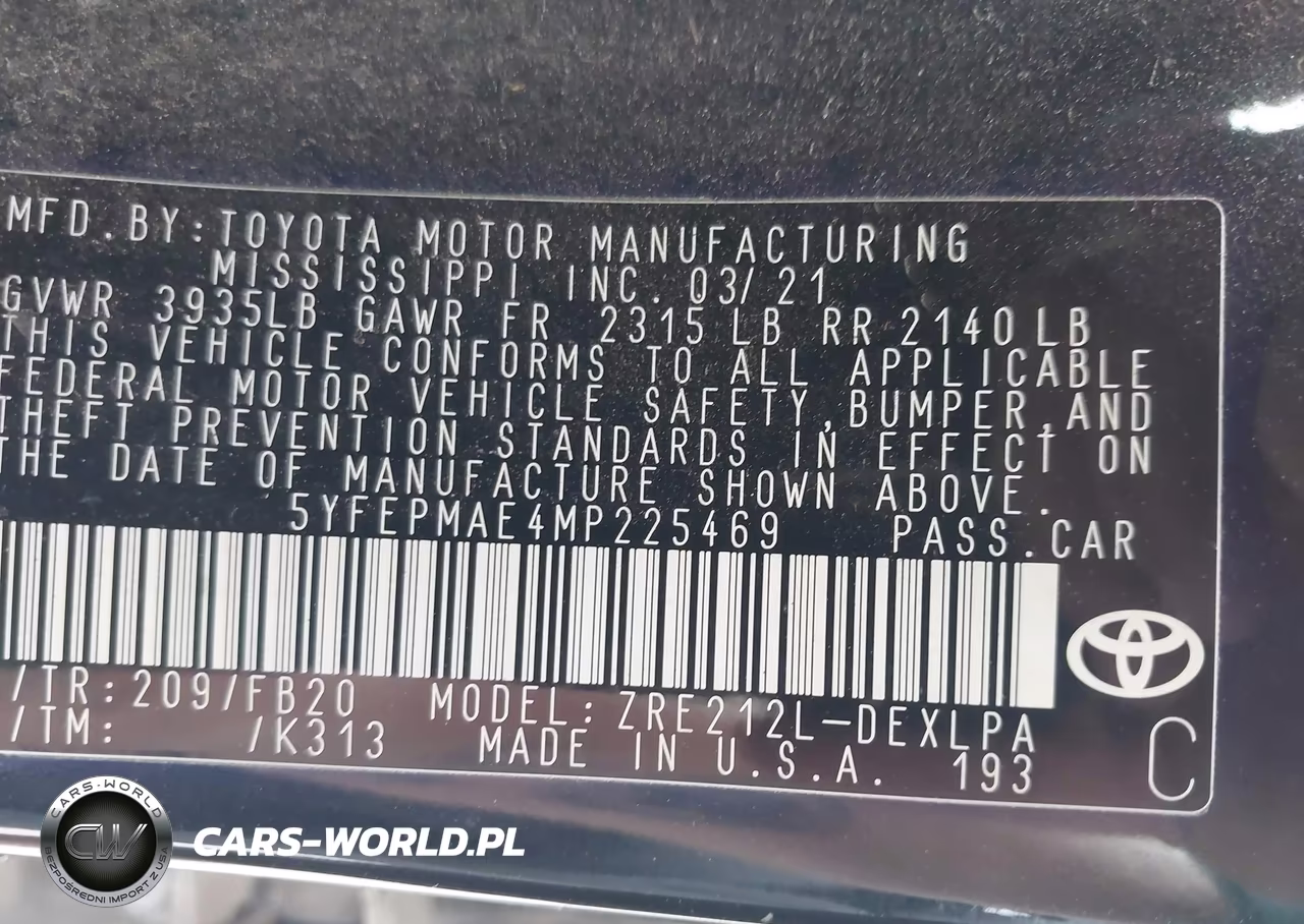 2021 Toyota Corolla Le VIN:5YFEPMAE4MP225469 - 9
