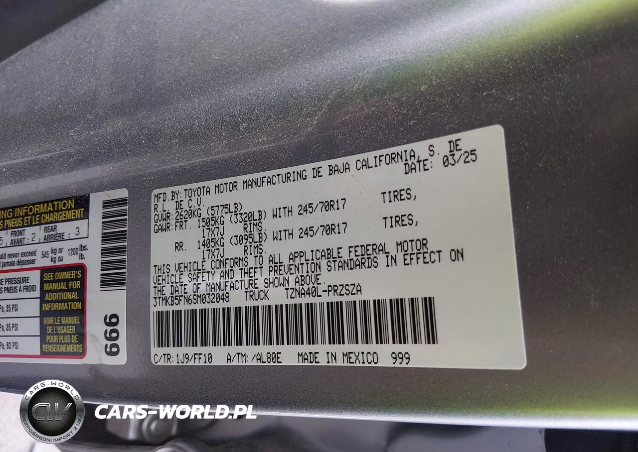 2025 Toyota Tacoma Sr5 VIN:3TMKB5FN6SM032048 - 9