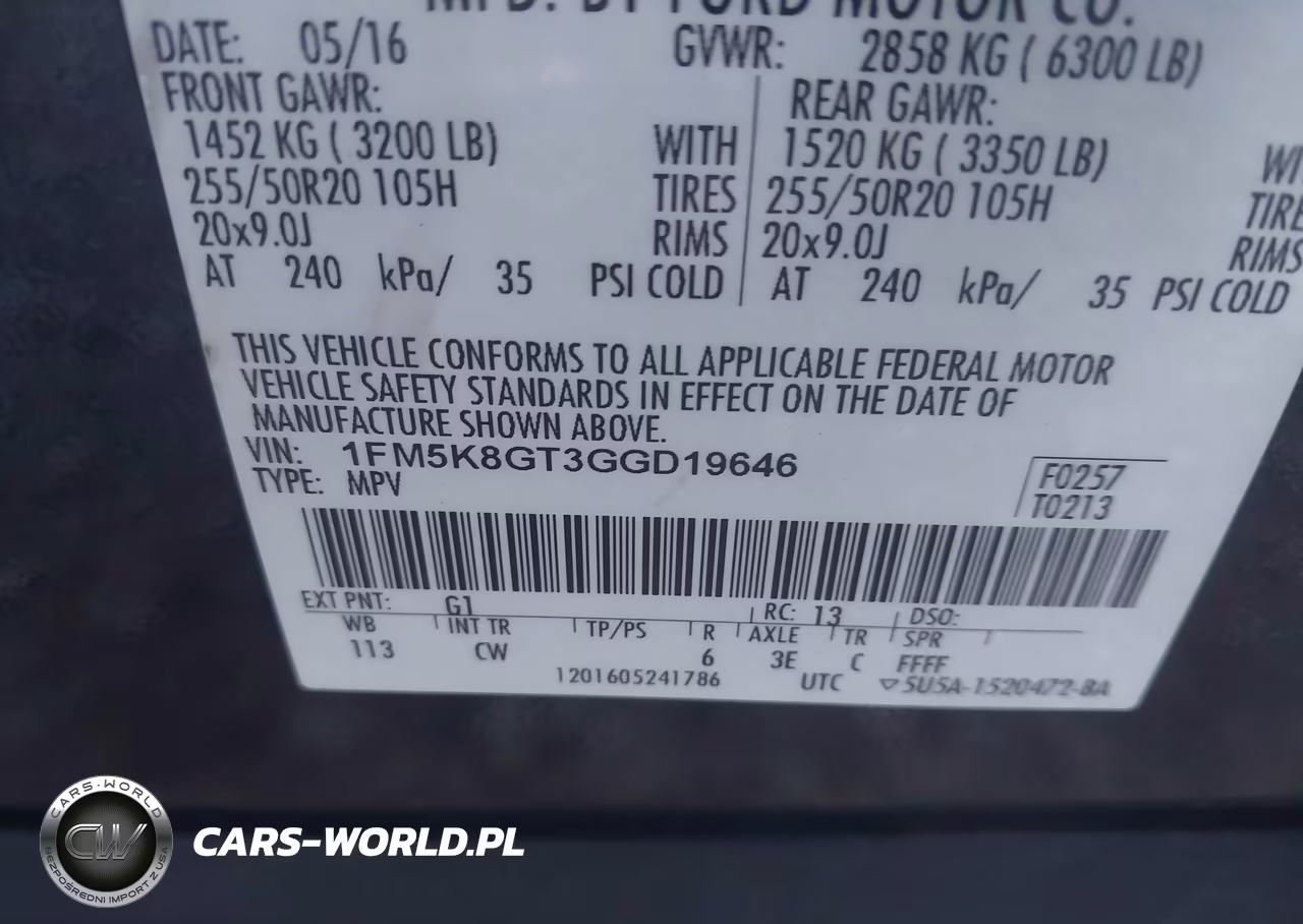 2016 Ford Explorer Sport VIN:1FM5K8GT3GGD19646 - 9