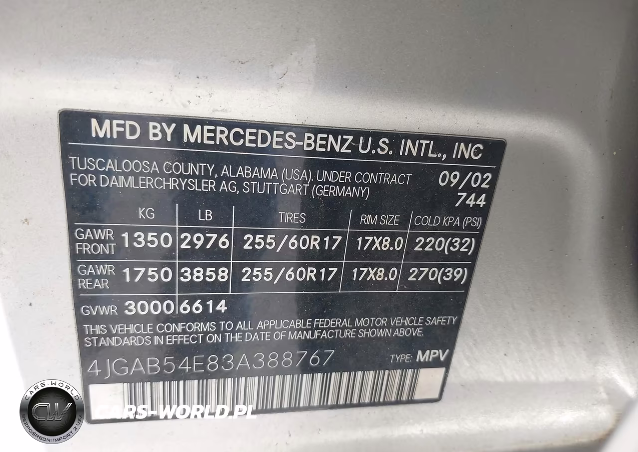 2003 Mercedes-Benz Ml 320 VIN:4JGAB54E83A388767 - 9